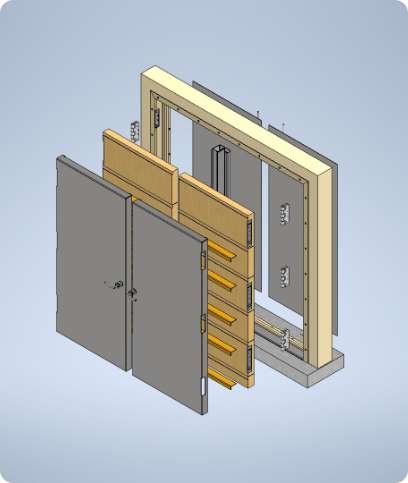 Double door exploded view